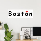 Poster J'aime Boston (Bureau à domicile)