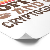 Poster J'aime Café et Cryptographie Retro Sunset Cadeau (Coin)