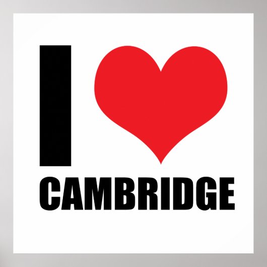 Poster J'aime Cambridge (Devant)