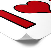 Poster J'aime chauve-souris et balle de cricket (Coin)