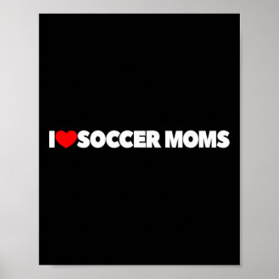 Poster J'aime (cœur) les mamans de foot