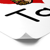 Poster J'aime (coeur) les tacos (Coin)