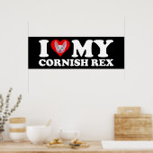 Poster J'aime (Cœur) Mon Cornish Rex (Cuisine)