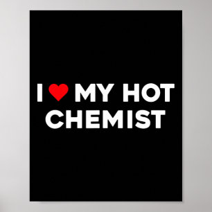 Poster J'aime (cœur) Mon Couple de Chimiste Chaud pour la