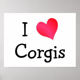 Poster J'aime Corgis