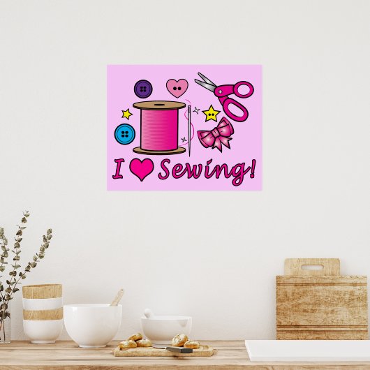 Poster J'Aime Coudre ! (Cuisine)