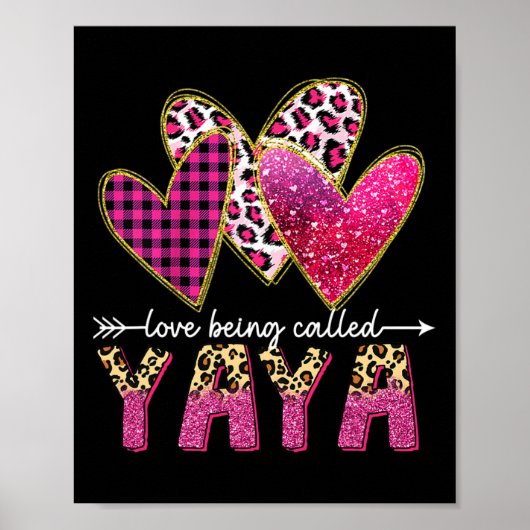 Poster J'Aime Être Appelée Yaya Grand-mère Valentine Mère (Devant)