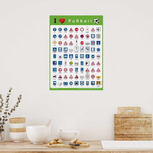 Poster J'aime Fußball (Cuisine)