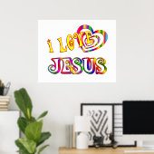 Poster J'aime Jésus (Bureau à domicile)