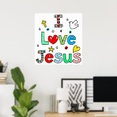 Poster J'aime Jésus (Bureau à domicile)