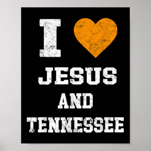 Poster J'Aime Jésus Et Tennessee Chemise Orange Coeur Mig