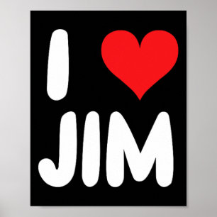 Poster J'aime Jim - Cœur - Nom