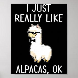 Poster J'aime juste vraiment les alpagas, Ok_ Lama Alpaga