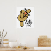 Poster J'Aime Knotty Puns Funky Rope Pun (Cuisine)