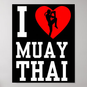 Poster J'aime la boxe thaïlandaise amateur de Muay Thai a