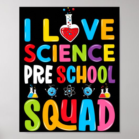 Poster J'aime la chemise de science performance de groupe (Devant)