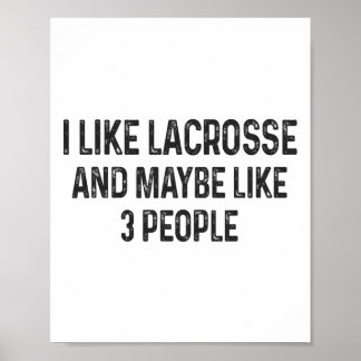 Poster J'Aime La Crosse Et Peut-Être 3 Personnes La Cross