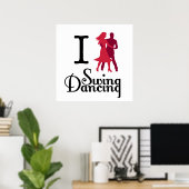 Poster J'Aime La Danse À Voler (Bureau à domicile)