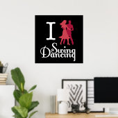 Poster J'Aime La Danse À Voler (Bureau à domicile)