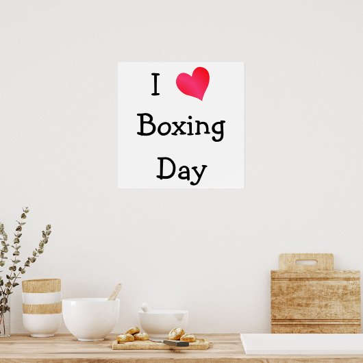 Poster J'aime la journée de boxe (Cuisine)