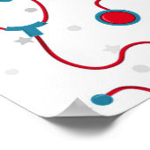 Poster "J'aime la médecine" stethoscope médecin cadeau (Coin)