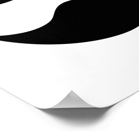 Poster J'aime la moustache noire (Coin)