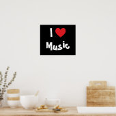 Poster J'aime la musique (Cuisine)