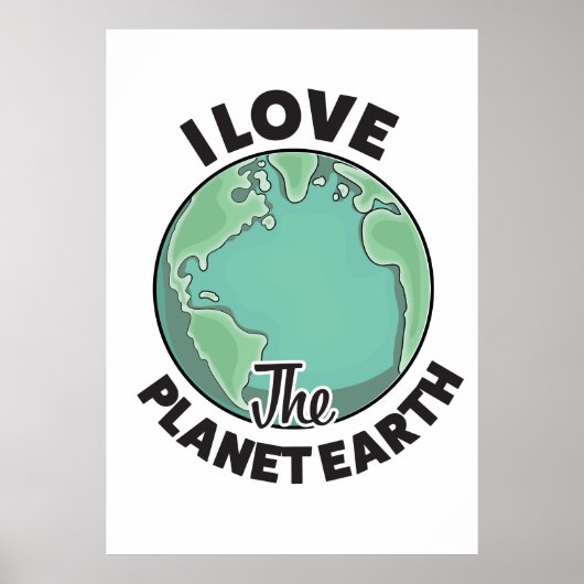 Poster J'Aime La Planète Terre (Devant)