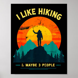 Poster J'aime la randonnée et peut-être 3 personnes rando