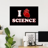 Poster j'aime la science / i coeur science / anatomie (Bureau à domicile)