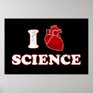 Poster j'aime la science / i coeur science / anatomie
