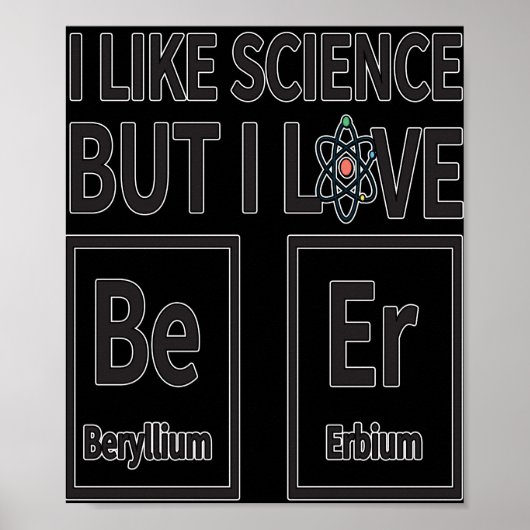 Poster J'aime la science mais j'aime la bière (Devant)