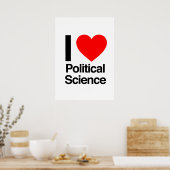 Poster j'aime la science politique (Cuisine)