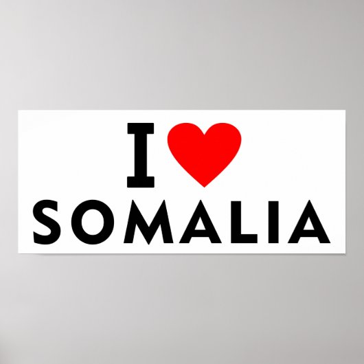 Poster J'aime la Somalie pays comme voyage cardiaque tour (Devant)