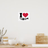 Poster J'aime la trompette (Cuisine)