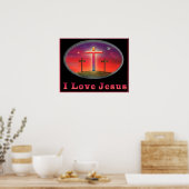 Poster J'aime l'affiche de chrétien de Jésus (Cuisine)