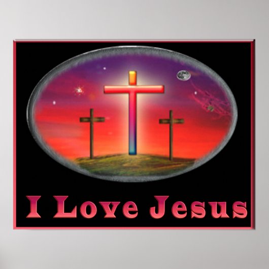 Poster J'aime l'affiche de chrétien de Jésus (Devant)