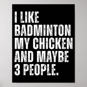 Poster J'aime l'amateur de badminton Mon animal de compag