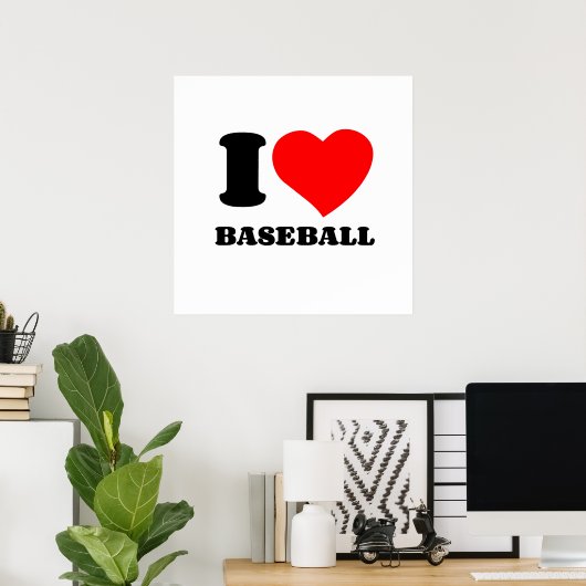 POSTER J'AIME LE BASEBALL (Bureau à domicile)