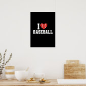 Poster J'aime le baseball (Cuisine)