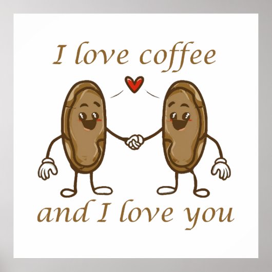 Poster J'aime le café et je t'aime (Devant)