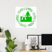Poster J'aime le camping (Bureau à domicile)
