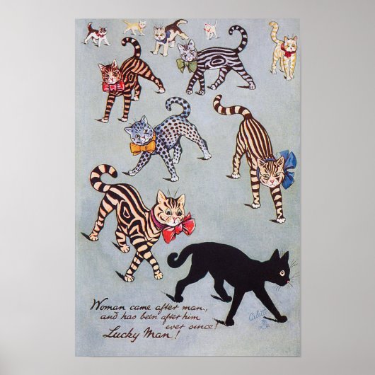 Poster J'aime le chat noir, Louis Wain (Devant)