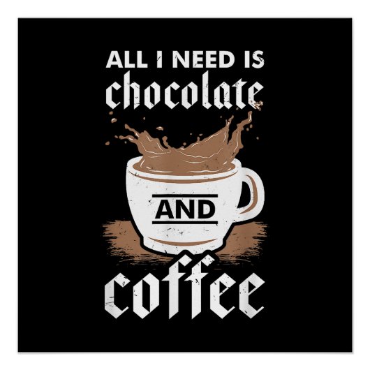 Poster J'Aime Le Chocolat Et Le Café (Devant)