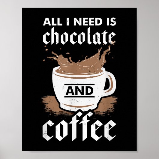 Poster J'Aime Le Chocolat Et Le Café (Devant)