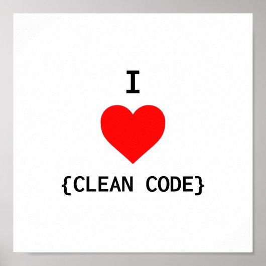 Poster J'aime le code propre (Devant)