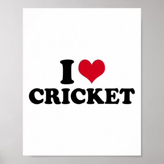 Poster J'aime le cricket  (Devant)