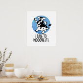 Poster J'Aime Le Déplacer Funny Cow Pun (Cuisine)