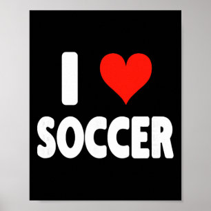 Poster J'aime le football Cœur Football Futbol Terrain Pe