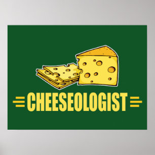 Poster J'Aime Le Fromage ! Cheeséologue amusant